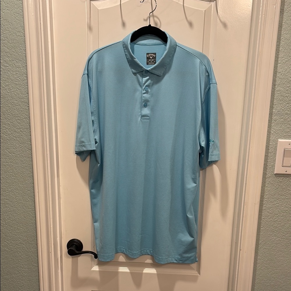 Callaway Turquoise Blue Performance Golf Shirt sz XL
